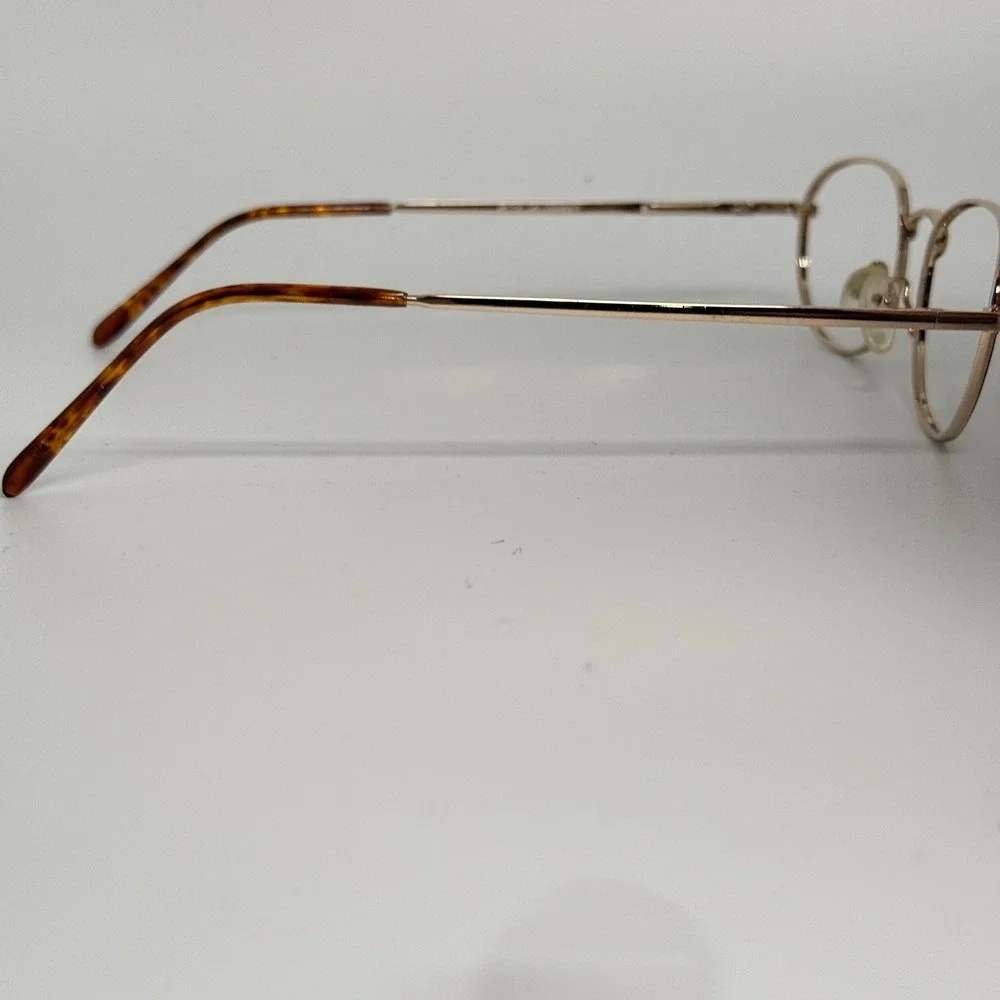 Modern Dream Oval Eyeglasses Gold Amber Tortoise 48-18-140 Frame 24340